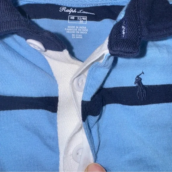 RALPH LAUREN | baby boy rugby stripe coverall - Picture 5 of 7